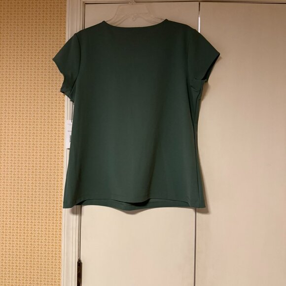 Liz Claiborne Texture Tee Womens Round Neck Short Sleeve Blouse - Olive - Large - Picture 2 of 4